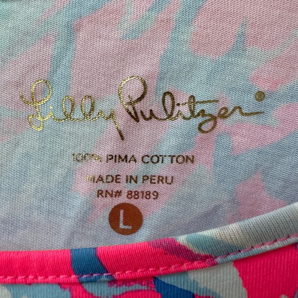 Lilly Pulitzer MARLOWE BOATNECK T SHIRT DRESS Cosmic Coral Cracked Up - Picture 4 of 5